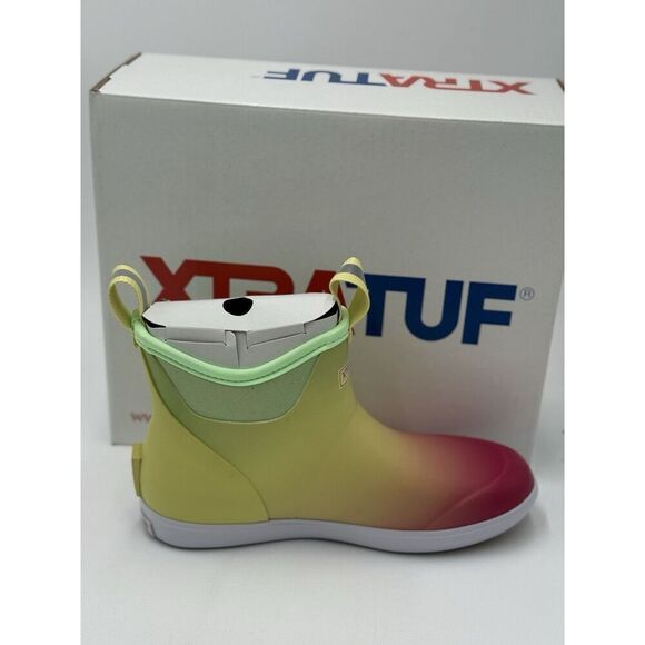 XTRATUF Women's Ankle Deck Boot Yellow Aurora New In Box Size 8 - Picture 4 of 8